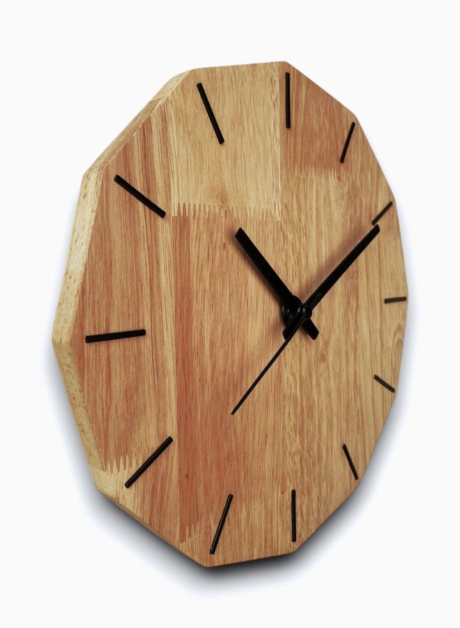 Space WeDecor (Edge Time Wall Clock | Minimalist & Geometric Design | 12-Sided Dodecagon Shape | 11-Inch Premium Rubberwood | Silent Sweep Movement - Image 4